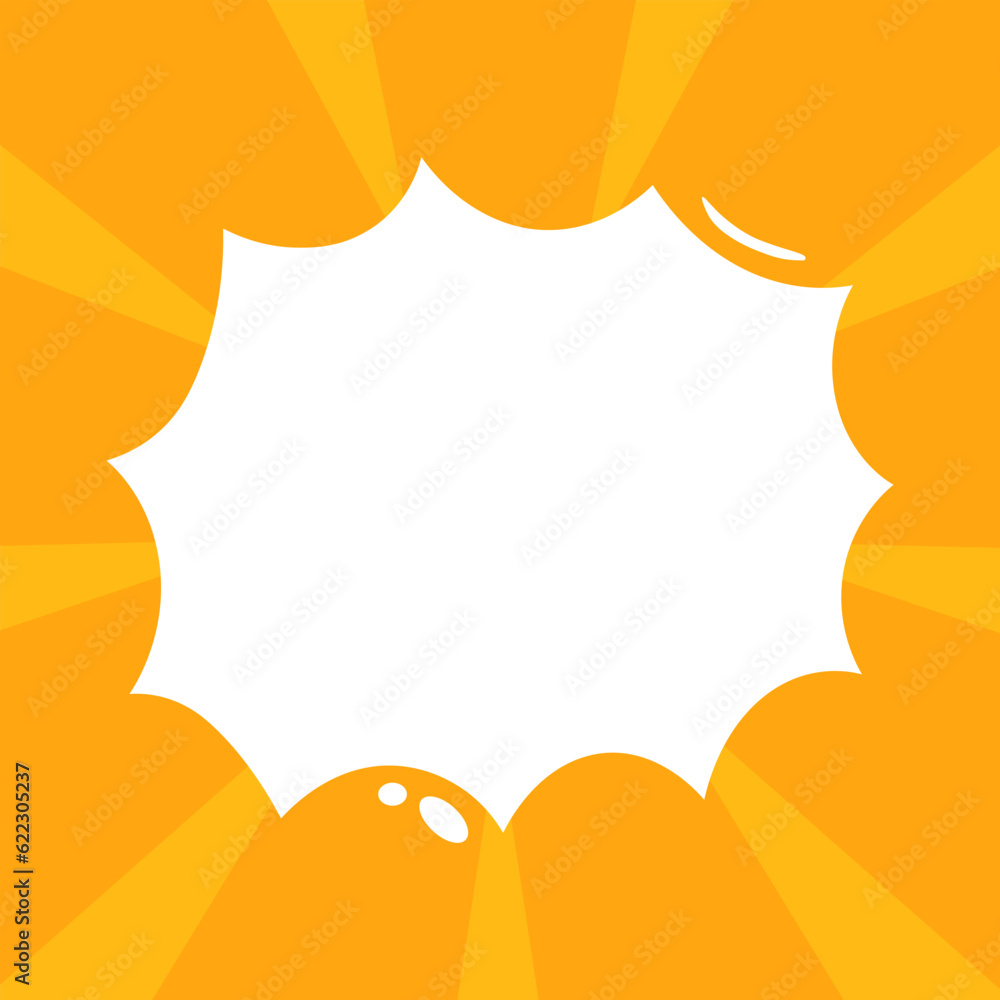 Poster speech bubble square background with copy space. message banner in yellow colors vector illustration