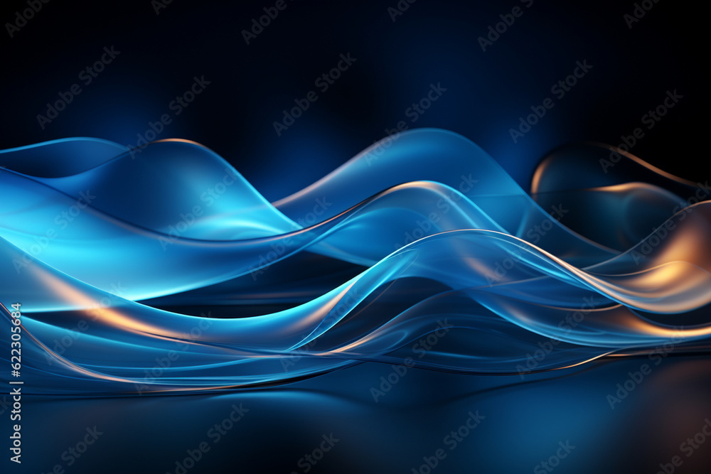Aufkleber A blue grid pattern with intersecting curves, adding a touch of elegance and sophistication to business visuals, business background Generative AI