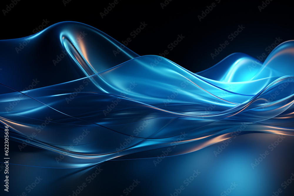 Aufkleber A blue grid pattern with intersecting curves, adding a touch of elegance and sophistication to business visuals, business background Generative AI