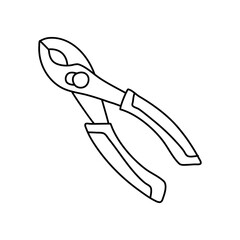 Vector illustration of slip join plier in doodle style