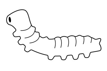 Caterpillar vector illustration. Silk moth larvae icon. Garden harmful insects insect symbol. Moth Life Cycle. 