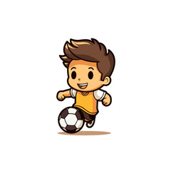 Soccer player hand-drawn comic illustration. Football player. Vector doodle style cartoon illustration