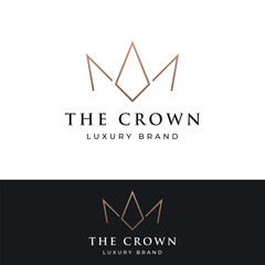 Vintage Golden Royal Crown logo template design with elegant and luxury geometric creative idea.Logo for business, beauty and salon.