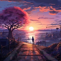 Fototapeta premium anime background