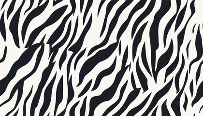 Hand drawn contemporary abstract zebra striped print. Modern fashionable template for design.