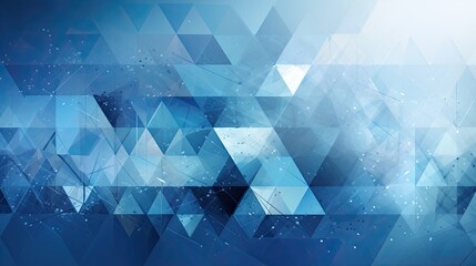 blue abstract background with triangle pattern and other geometric shapes