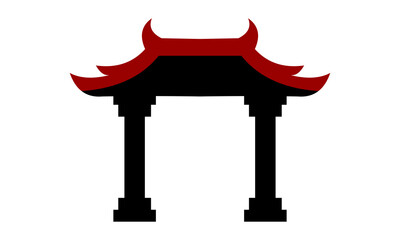 chinese pagoda building logo vector