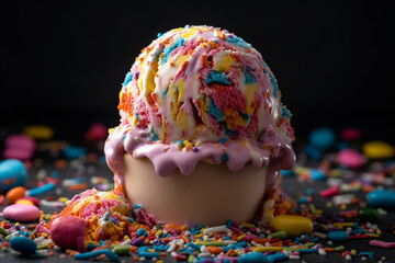 Colorful ice cream generative AI