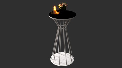Bistro Table. Event table. 3d rendering.