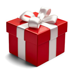 Red gift box isolated on transparent or white background, png
