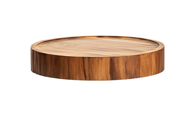 Wooden round podium isolated on transparent or white background, png