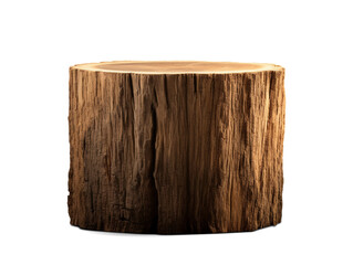 Tree trunk wood podium isolated on transparent or white background, png - obrazy, fototapety, plakaty