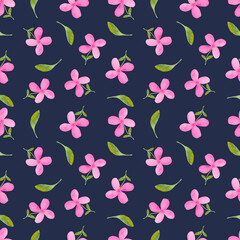 Seamless watercolor floral pattern. Hand-drawn illustration