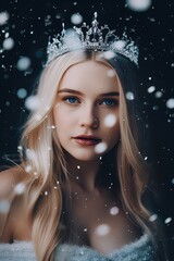 A fantasy winter Queen or Princess. Great for fantasy stories about winter, ice, snow, witches, fairies, druids and more. 