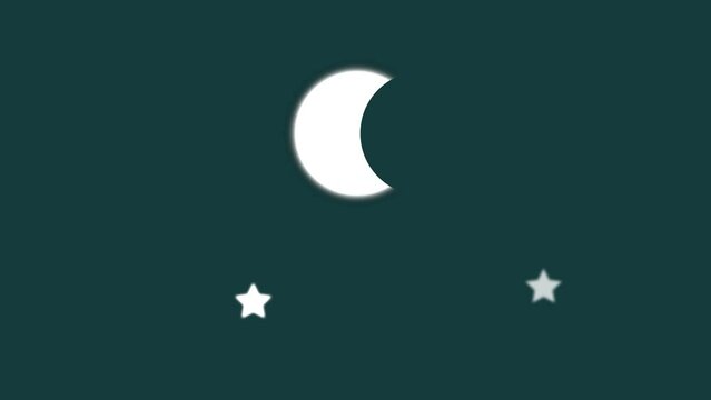 Crescent Moon with Twinkling Stars Animation 
