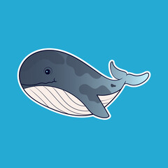 cute baby whale sealife animal cartoon isolated on white background rainbow in scandinavian style on a isolated background