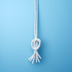 hanging with rope on blue background 