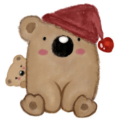 Baby bears so cute with red hat