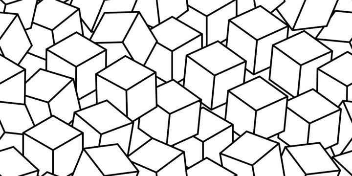 abstrack black white cubes seamless pattern