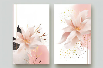 Pink Flower Themed Template: Versatile for Wedding Invitations, Business Cards, and DIY Floral Designs