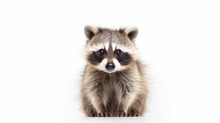 Curious raccoon photo realistic illustration - Generative AI.