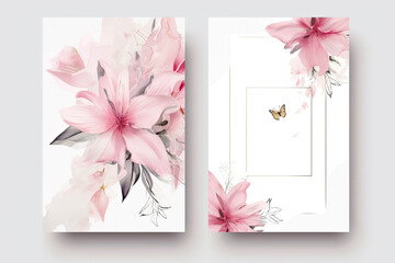 Light Pink Flowers Theme: Versatile Template for Wedding Invitations, Business Cards, and Watercolor Floral Designs