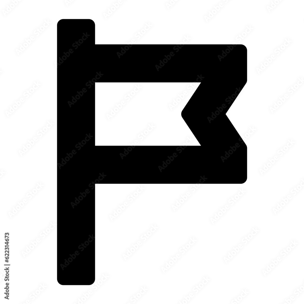 Poster waving flag icon. suitable for website ui design