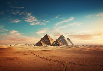 The Great Pyramids of Giza isolated - obrazy, fototapety, plakaty