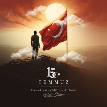 July 152016, Day of Democracy and National Unity, 15 Temmuz 2016 T&uuml;rkiye'nin Demokrasi ve Milli Birlik G&uuml;n&uuml;. Illustration.