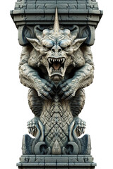 Isolated Gargoyle on transparent background