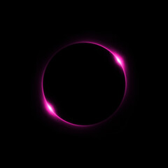 pink ring on black background.