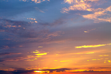 Naklejka na ściany i meble Colorful Sunset Sky Vivid Clouds