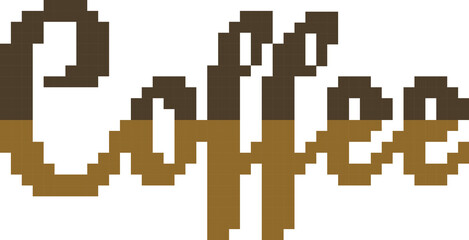 Obraz premium coffee letter cartoon icon in pixel style