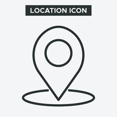 Fototapeta premium Location or Map pointer icon on white background. Outline location icon. Minimal and premium location icon. EPS 10 Vector.
