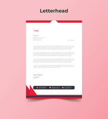 Red Modern Letterhead Pad Template Design