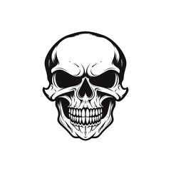 Skull vector illustration for tattoo or t-shirts design isolated on white background