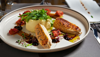 food plate dish elegant exclusive gourmet restaurant