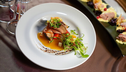 food plate dish elegant exclusive gourmet restaurant