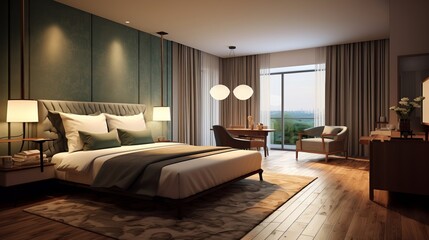 home interior design concept scandinavian bedroom interior design,image ai generate