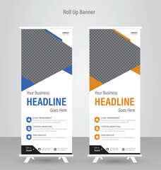 Business roll up banner design or simple pull up banner concept design