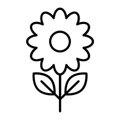 Sunflower Thin Line Icon