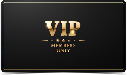 Premium VIP Card. Black and gold luxury vip business card design template.