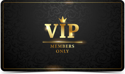 Premium VIP Card. Black and gold luxury vip business card design template.