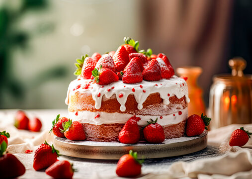 Leckere s&uuml;&szlig;e Erdbeertorte, Generative AI