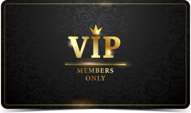 Premium VIP Card. Black and gold luxury vip business card design template.