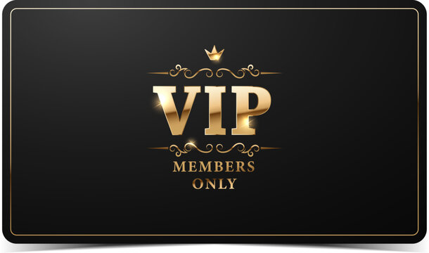 Premium VIP Card. Black and gold luxury vip business card design template.