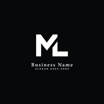 M, L, ML letter Logo Design Vector Template. Abstract Alphabet ML logo Illustration
