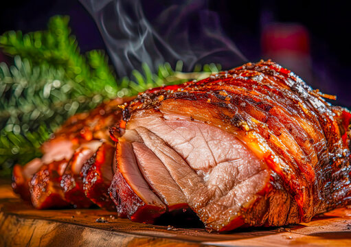 Barbecue, frisch gegrillte Schweinefleisch, Generative AI