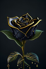 "Shadowed Serenity: Enigmatic Black Rose Artwork on Adobe Stock - Unveiling Captivating Beauty in Darkness!"