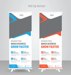 Creative roll up banner or pull up banner template